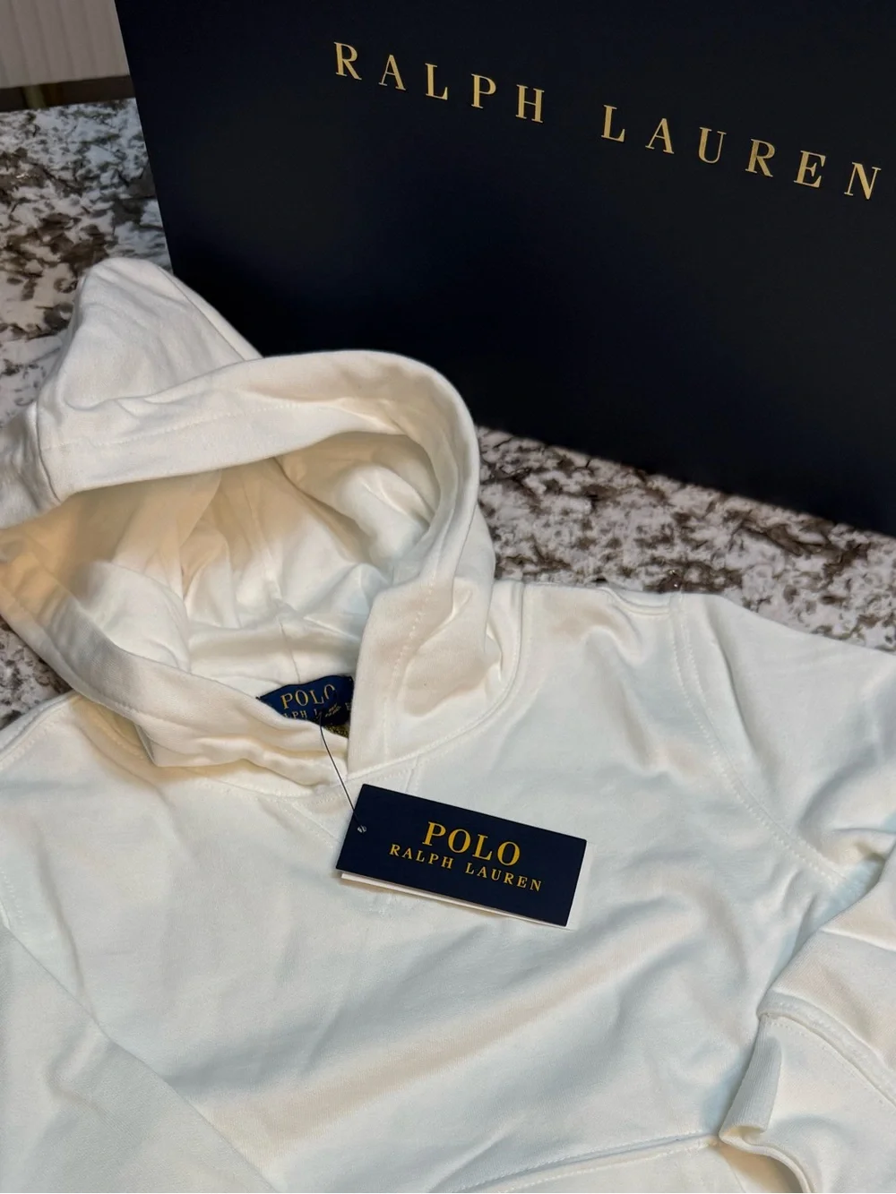 Polo Ralph Lauren White Pullover Hoodie Kids Size 5 NWT Classic